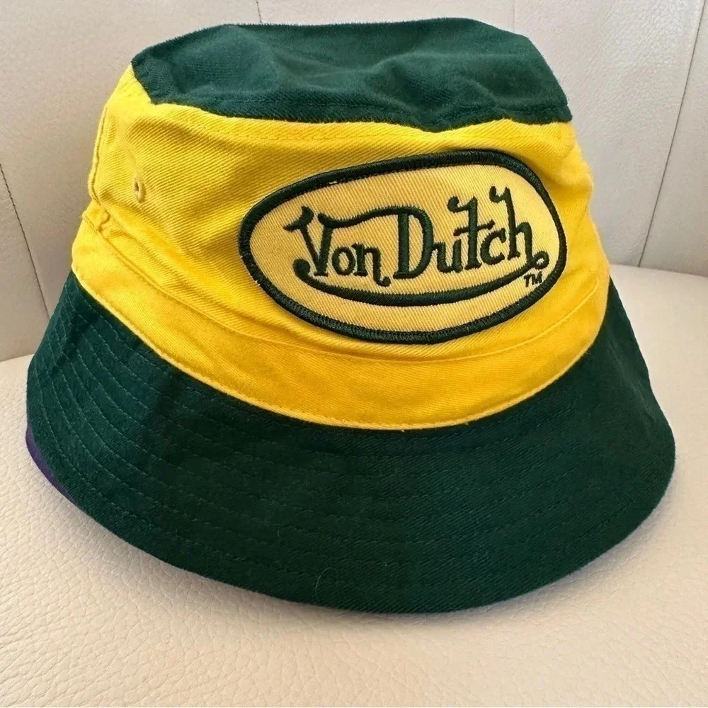 Von Dutch Youth Bucket Hat -  Green/Goldenrod NWOT